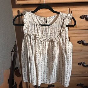 In Bloom Cream Floral Ruffle Blouse